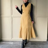ベージュ | サイドベルトマーメイドロングワンピース | JUNOAH