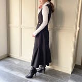 ブラック | サイドベルトマーメイドロングワンピース | JUNOAH
