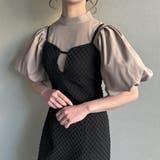 ブラック | ふっくらジャガードビスチェキャミワンピース | JUNOAH
