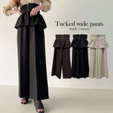 コルセット付きタックワイドパンツ | JUNOAH | 詳細画像1