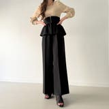 コルセット付きタックワイドパンツ | JUNOAH | 詳細画像2