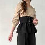 コルセット付きタックワイドパンツ | JUNOAH | 詳細画像3