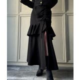 ブラック | フリルスリットドロストマーメイドスカート | JUNOAH