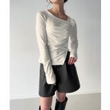 アシメネックドレープカットソー | JUNOAH | 詳細画像12