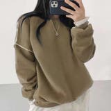 グレージュ | ドロップショルダーデザイントレーナー 韓国ファッション 春 | JUNOAH