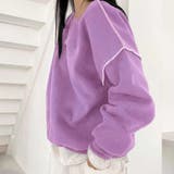 ラベンダー | ドロップショルダーデザイントレーナー 韓国ファッション 春 | JUNOAH