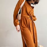 ブラウン | スリットボタンロングシャツ ワンピース シャツワンピース | JUNOAH