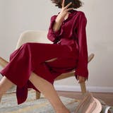 ワイン | スリットボタンロングシャツ ワンピース シャツワンピース | JUNOAH