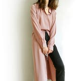 ピンクベージュ | スリットボタンロングシャツ ワンピース シャツワンピース | JUNOAH