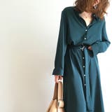 グリーン | スリットボタンロングシャツ ワンピース シャツワンピース | JUNOAH