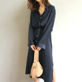 スリットボタンロングシャツ ワンピース シャツワンピース | JUNOAH | 詳細画像4
