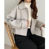 アイボリー | callautia ステンカラーショートアウター | JUNOAH