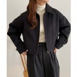 ブラック | callautia ステンカラーショートアウター | JUNOAH