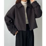 チャコール | callautia ステンカラーショートアウター | JUNOAH