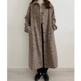 callautia 千鳥チェックスタンドカラーロングコート | JUNOAH | 詳細画像2