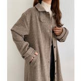 callautia 千鳥チェックスタンドカラーロングコート | JUNOAH | 詳細画像3