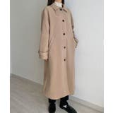 callautia 千鳥チェックスタンドカラーロングコート | JUNOAH | 詳細画像30