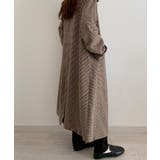 callautia 千鳥チェックスタンドカラーロングコート | JUNOAH | 詳細画像7