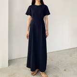 ネイビー | callautia ウエストタックカットワンピース | JUNOAH