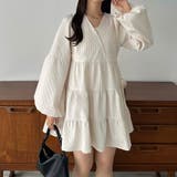 アイボリー | callautia バルーンスリーブジャガードトップス | JUNOAH