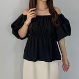 ブラック | callautia オフショルブラウス | JUNOAH