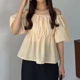 クリーム | callautia オフショルブラウス | JUNOAH