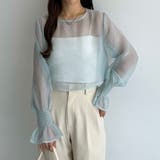 ブルーグレー | callautia 前後2wayシアーブラウス | JUNOAH