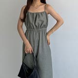 グレー | callautia リネンライクギャザーキャミサロペットパンツ | JUNOAH