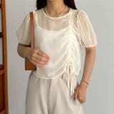 callautia 楊柳ギャザーショートトップス | JUNOAH | 詳細画像5 