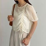 callautia 楊柳ギャザーショートトップス | JUNOAH | 詳細画像6 