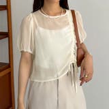 callautia 楊柳ギャザーショートトップス | JUNOAH | 詳細画像7 