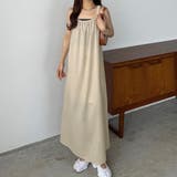 アイボリー | callautia ギャザーデザインリネンキャミワンピース | JUNOAH