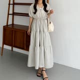 ライトグレー | callautia Vネックドロストワンピース | JUNOAH