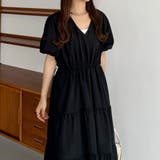 callautia Vネックドロストワンピース | JUNOAH | 詳細画像3 