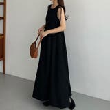 callautia ショルダーリボンノースリーブフレアワンピース | JUNOAH | 詳細画像4 