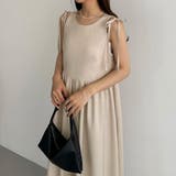 callautia ショルダーリボンノースリーブフレアワンピース | JUNOAH | 詳細画像6 