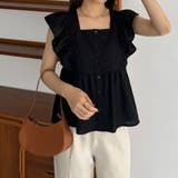 callautia フリルノースリーブブラウス | JUNOAH | 詳細画像2 