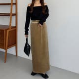 callautia ベロアロングIラインスカート | JUNOAH | 詳細画像5 