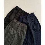 callautia 裏起毛ストライプタックスラックス | JUNOAH | 詳細画像13 