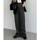 callautia 裏起毛ストライプタックスラックス | JUNOAH | 詳細画像5 