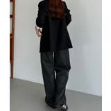 callautia 裏起毛ストライプタックスラックス | JUNOAH | 詳細画像7 