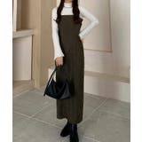 ブラウン | callautia ツイードIラインキャミワンピース | JUNOAH