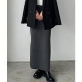 チャコール | callautia ラメニットペンシルスカート | JUNOAH