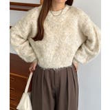 アイボリー | callautia シャギーショートニット | JUNOAH