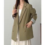 ベージュ | callautia ゴールドボタンテーラードジャケット | JUNOAH