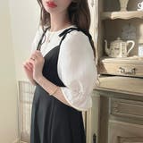 Meiru キャンディースリーブ配色パイピングブラウス | JUNOAH | 詳細画像10