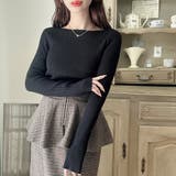 Aブラック | Meiru【選べる】厚手長袖リブニット | JUNOAH