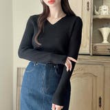 Cブラック | Meiru【選べる】厚手長袖リブニット | JUNOAH