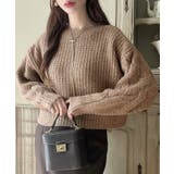 Meiru 前後2wayケーブル編みショートニットカーディガン | JUNOAH | 詳細画像13 