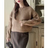 Meiru 前後2wayケーブル編みショートニットカーディガン | JUNOAH | 詳細画像14 